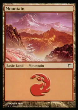 Mountain (299) -Foil Medium Play MTG Champions of Kamigawa - Image 1