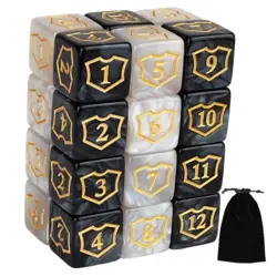 24 Pieces MTG Dice Counters Shield D6 Dice Set Loyalty Life Counter Magic Buff - Image 1
