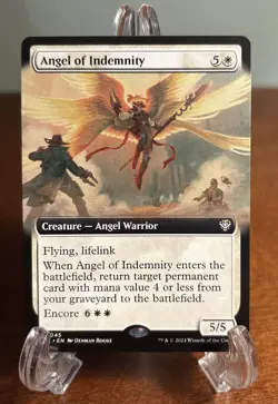 MTG Angel of Indemnity Extended Art Outlaws of Thunder Junction Regular OTJ - Image 1