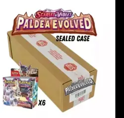 G1N Factory Sealed SEALED CASE 6x Paldea Evolved SV02 Booster Box Pokemon TCG SV - Image 2