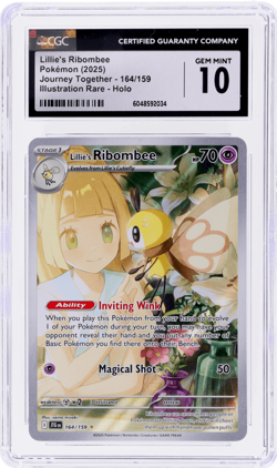 2025 Pokemon Journey Together Lillie's Ribombee Illustration Rare #164 CGC 10 - Image 1
