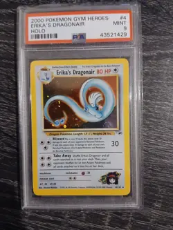 2000 Pokemon Gym Heroes Erikas Dragonair Holo PSA 9 Mint - Image 1
