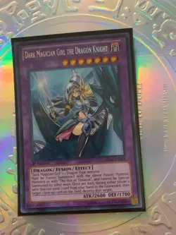 YuGiOh! Dark Magician Girl The Dragon Knight DRLG-EN004 Secret Rare 1st Edtn NM - Image 1
