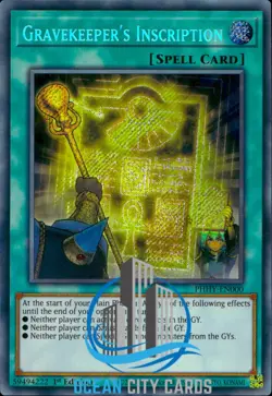 Yugioh Gravekeeper'S Inscription PHHY-EN000 Secret Rare 1st Edition - Image 1