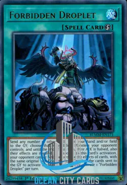 Yugioh RA01-EN064 / BLMM-EN171 Forbidden Droplet Ultra Rare 1st Edition - Image 1