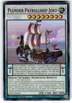 Yugioh! Plunder Patrollship Jord - PHHY-EN041 - Super Rare - 1st Edition Near Mi - Image 1