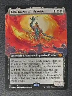 Gix, Yawgmoth Praetor (Extended Art) The Brothers' War Regular MTG NM Magic Card - Image 1