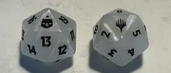 Magic MTG Final Fantasy D20 Oversized Spindown Die White Moogle Set Of 2 - Image 1