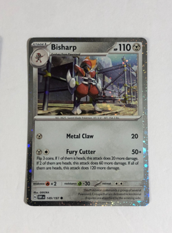 Pokemon TCG Promo Obsidian Flames Cosmos Holographic Bisharp w Swirl 149/197 NM - Image 1