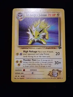 Pokemon TCG Lt. Surge's Jolteon 28/132 Gym Challenge Unlimited Non Holo LP - Image 1