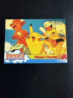 Pikachu's Vacation #42 - BLUE LOGO - NON-HOLO - TOPPS POKEMON CARD - NM - Image 1
