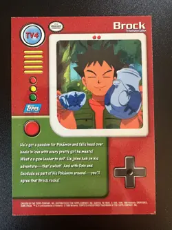 1999 TOPPS TV POKEMON CARDS 1ST PRINTING- BLUE TOPPS LOGO BROCK #TV4 - Image 2