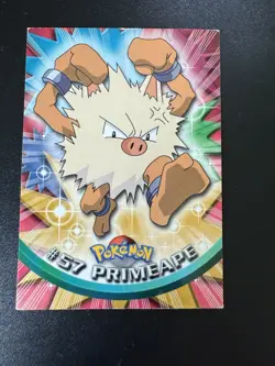 Primeape #57 Non Holo Black Logo Topps Pokemon TV Animation Edition LP - Image 1