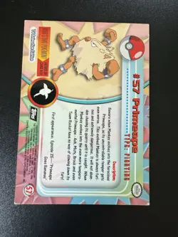 Primeape #57 Non Holo Black Logo Topps Pokemon TV Animation Edition LP - Image 2