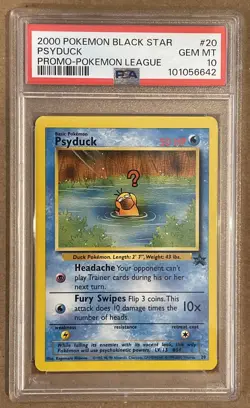 2000 Pokemon Black Star Psyduck Promo-Pokemon League PSA 10 GEM MT - Image 1