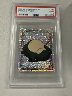 1999 Merlin Pokemon S22 Snorlax-Prism PSA 9 - Image 1