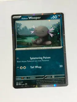 Pokemon TCG Promo SVP 041 Cosmos Holographic Wooper w Double Swirl Near Mint - Image 1