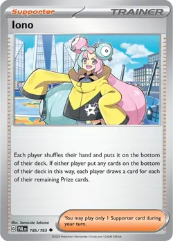 POKEMON TCG Iono 185/193 | Reverse Holo | S&V: Paldea Evolved | NEAR MINT - Image 1