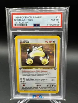 Snorlax Holo 1st Edition Pokemon Jungle 1999 #11 PSA 8 - Image 1