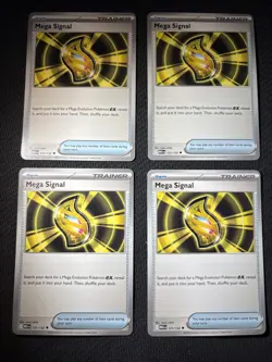 4x Mega Evolution English: Mega Signal #121/132 Pokemon TCG PLAYSET - Image 1
