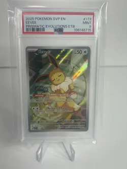 2025 Pokemon Prismatic Evolutions ETB EEVEE 173 Black Star Promo PSA 9 #2 - Image 1