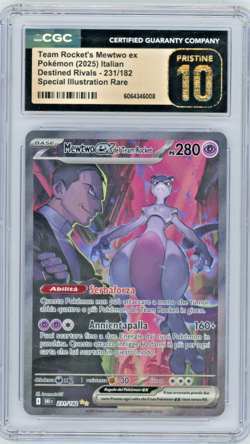 2025 Pokemon Destined Rivals ITALIAN Rocket's Mewtwo #231 SIR CGC Prisitine 10 - Image 1