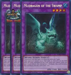 Yugioh! 3x Mudragon of the Swamp RA01-EN028 Secret Rare 1st Ed NM - Image 1