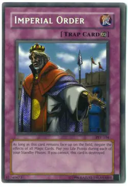Yu-Gi-Oh Card - PSV-104 - IMPERIAL ORDER (secret rare holo) *Played* - Image 1