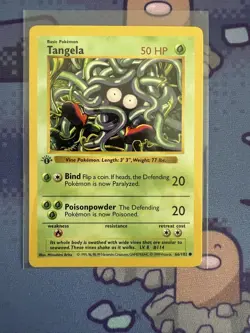 Pokemon Tangela 66/102 1st Edition Shadowless Base Set Card - Image 1