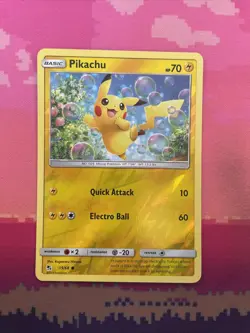 Pokemon Card Pikachu Hidden Fates Reverse Holo 19/68 Near Mint - Image 1