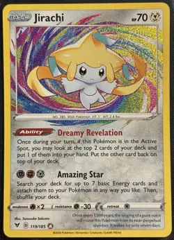 Jirachi 119/185 - Vivid Voltage Amazing Rare Pokemon TCG Holo 2020 - NM Card - Image 1