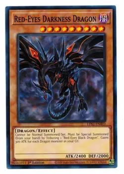 Yu-Gi-Oh Card: Red-Eyes Darkness Dragon LDS1-EN003 Common 1st Edition! NM - Image 1