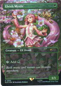 MTG: Secret Lair Drop Series: Rainbow Foil Elvish Mystic (0805): LP Condition - Image 1