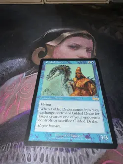 MTG Gilded Drake NM Urza’s Saga Reserved List Rare Blue Creature 1998 - Image 2