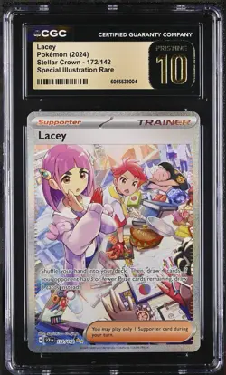 CGC PRISTINE 10 Lacey 172/142 Stellar Crown Pokemon Card LOW POP - Image 1
