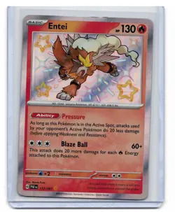 Entei 112/091 Sv: Paldean Fates Shiny Rare Holo Pokemon TCG NM - Image 1