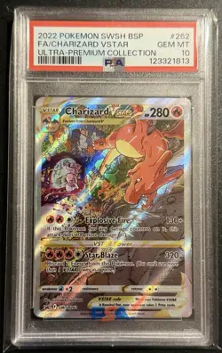 2022 POKEMON SWSH BLACK STAR PROMO #262 FULL ART/CHARIZARD VSTAR PSA 10 - Image 1