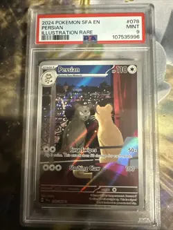 2024 Pokemon S&V Shrouded Fable Persian Illustration Rare PSA 9 Mint #078/064 - Image 1