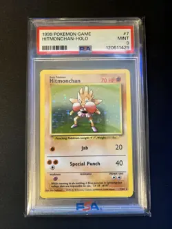 1999 Pokemon #7 Hitmochan Base Set Unlimited Holo PSA 9 Fresh New Cert - Image 1