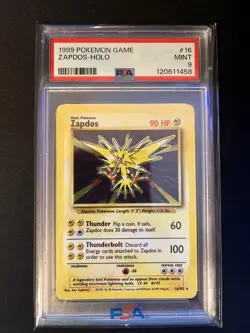1999 Pokemon Base Set Unlimited Zapdos Holo 16/102 PSA 9 - Image 1