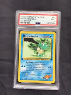 Pokemon: Gym Challenge 1st Edition Common: Misty's Horsea 87/132 PSA 9 - Image 1