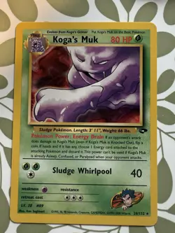 Pokemon Koga’s Muk #26/132 Non-Holo Rare - 2000 Unlimited Gym Challenge - NM - Image 1