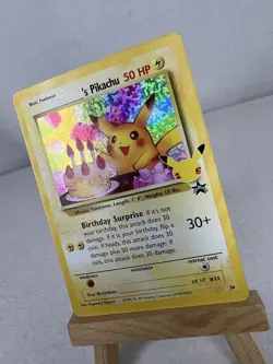Birthday Pikachu Black Star Promo Celebrations 25th Anniversary Pokemon TCG NM - Image 3