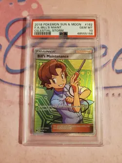 PSA 10 GEM MINT Bill's Maintenance 162/168 2018 Celestial Storm Full Art Pokemon - Image 1
