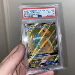 2018 POKEMON SUN & MOON #67 FULL ART DRAGONITE GX GEM MT PSA 10 DRAGON MAJESTY - Image 2