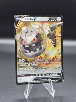 Pokemon TCG Steelix V 115/185 Vivid Voltage Ultra Rare Holo Pokemon Card - Image 1