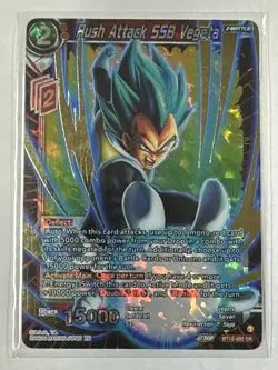 Rush Attack, SSB Vegeta (BT18-005 SR) Dragon Ball Super Card Game NM+ Super Rare - Image 1