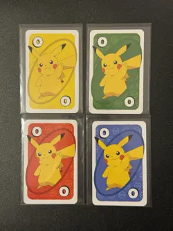 UNO Pikachu Full Set x4 Playing Card Game TCG Official Mattel Nintendo NM - Image 1
