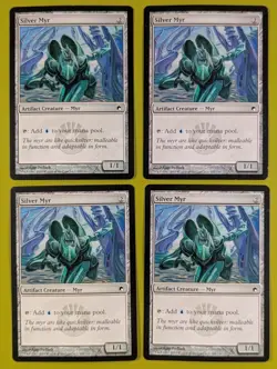 Silver Myr x4 Scars of Mirrodin 4x Playset Magic the Gathering MTG - Image 1