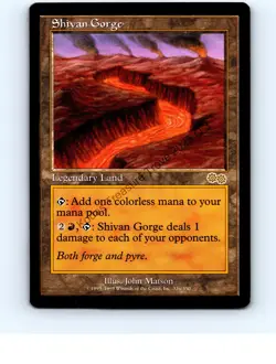 Shivan Gorge #326 Rare Urza's Saga MTG MP Warped along base. - Image 1